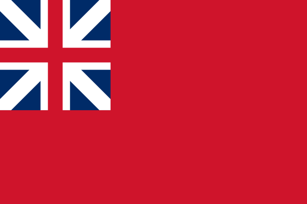 Flag of Thirteen Colonies - Red Ensign of Great Britain (1707–1800)