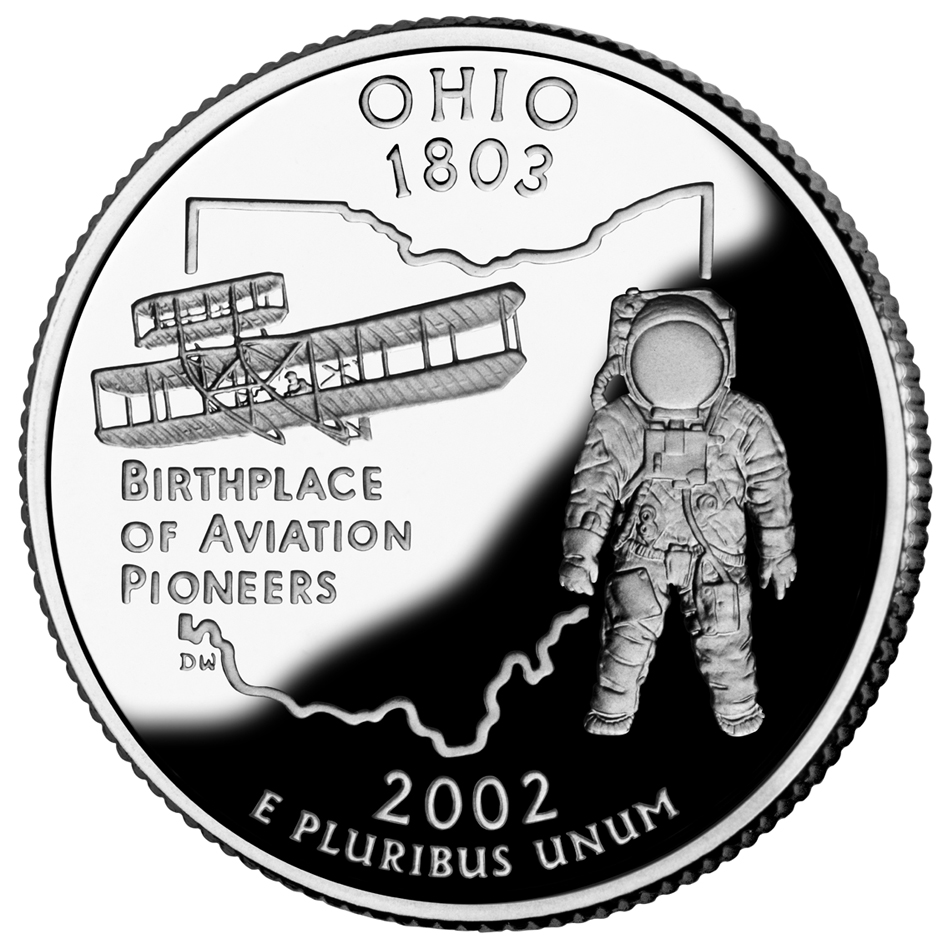 Ohio quarter, reverse side, 2002