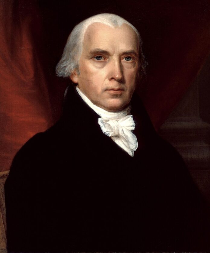 Portrait of James Madison, one of the authors of the Federalist Papers, and the fourth President of the United States