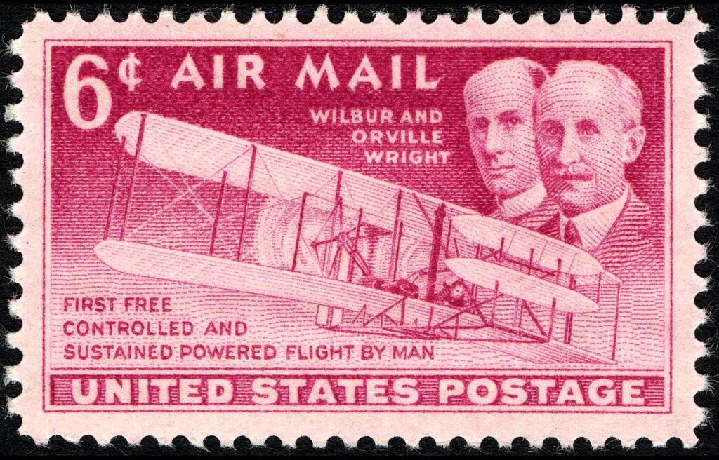 Wilbur and Orville Wright, 6c airmail, 1949 issue