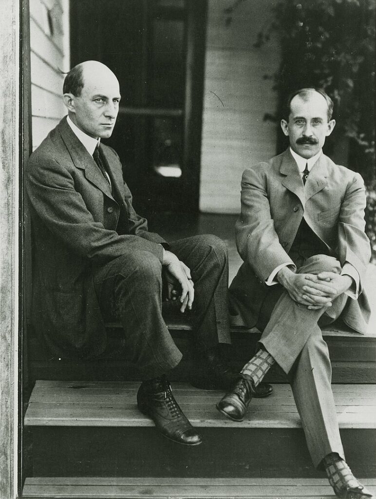 Wright brothers at their Dayton, Ohio home in 1909